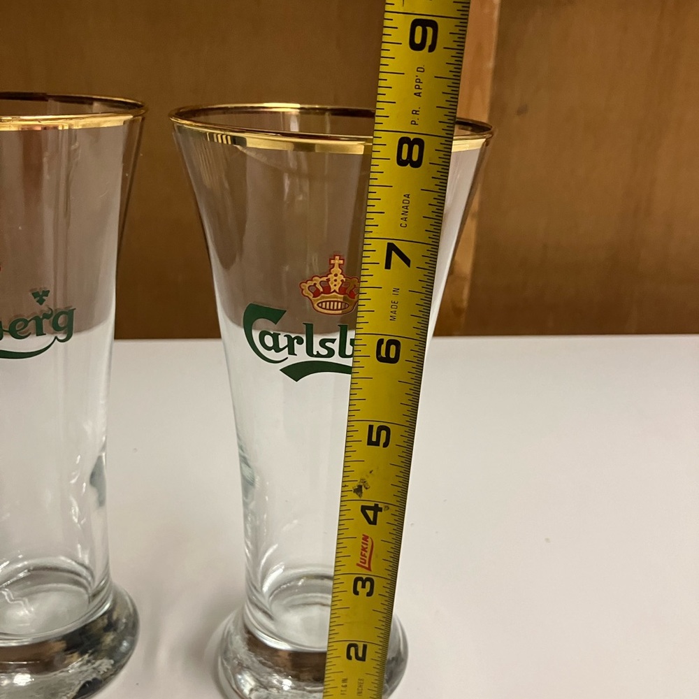 Set of 2 large Carlsberg beer glasses